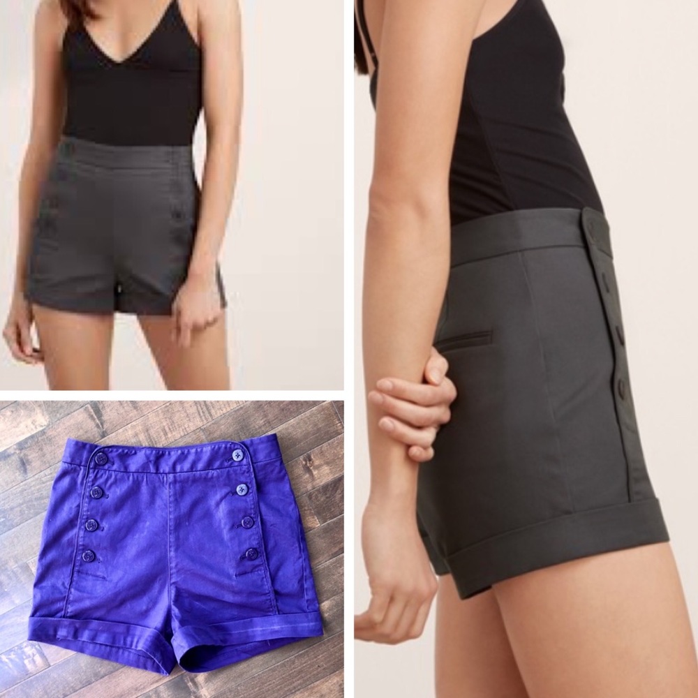 Aritzia Talula Starboard Purple Sailor High Waisted Shorts Size 6